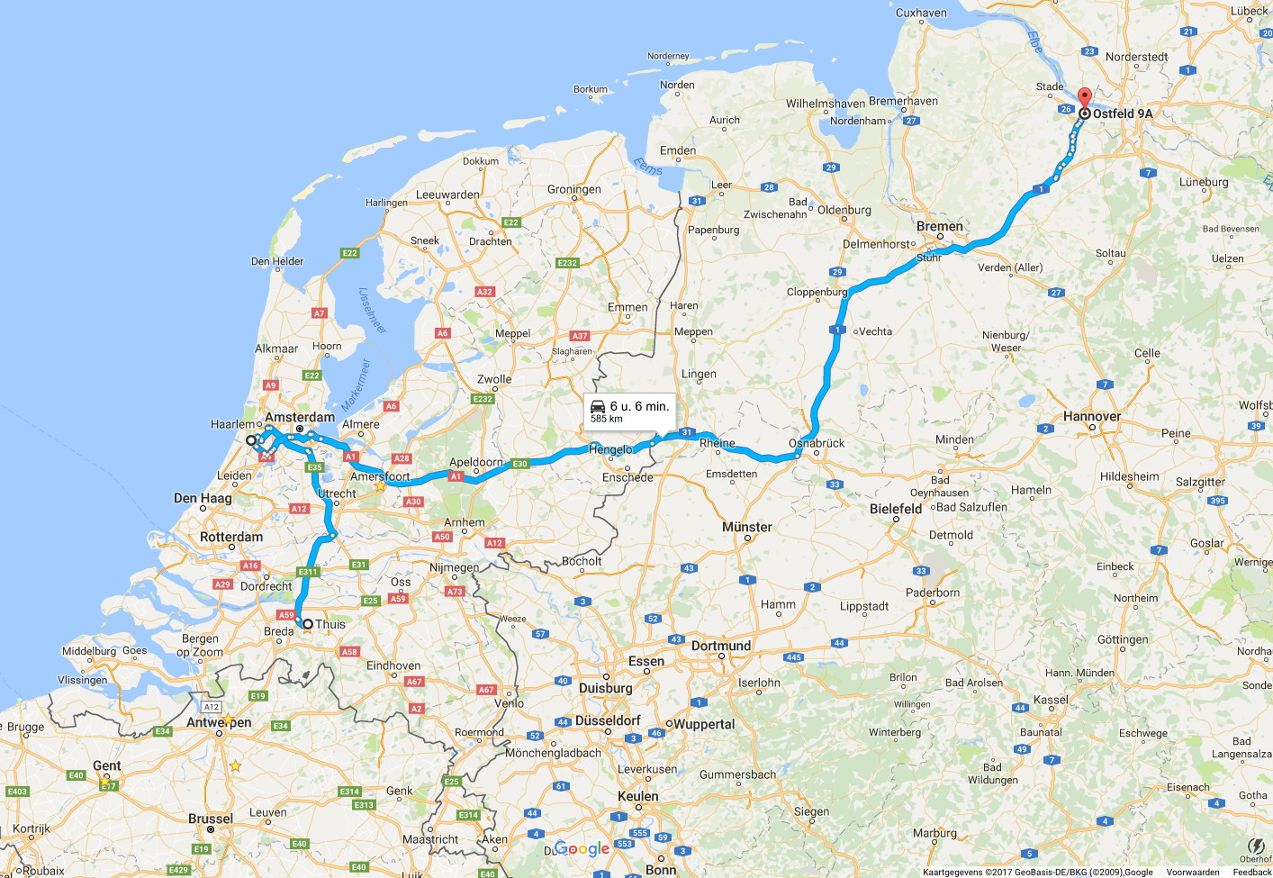 Route from Hillegom to Jork