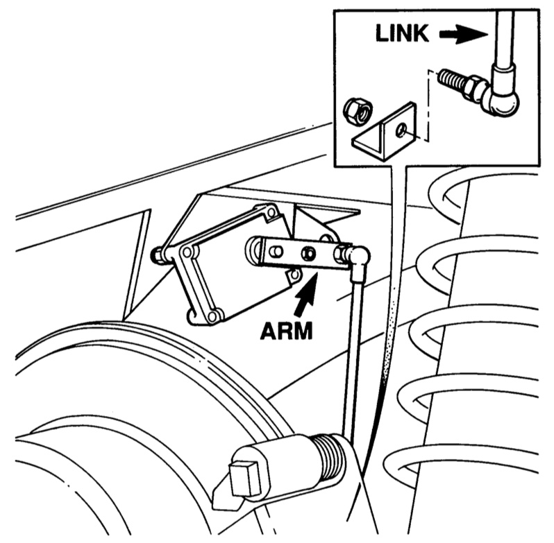 De ride height sensor and the link to the right hand rear lower wishbone, taken from Jaguar documentation